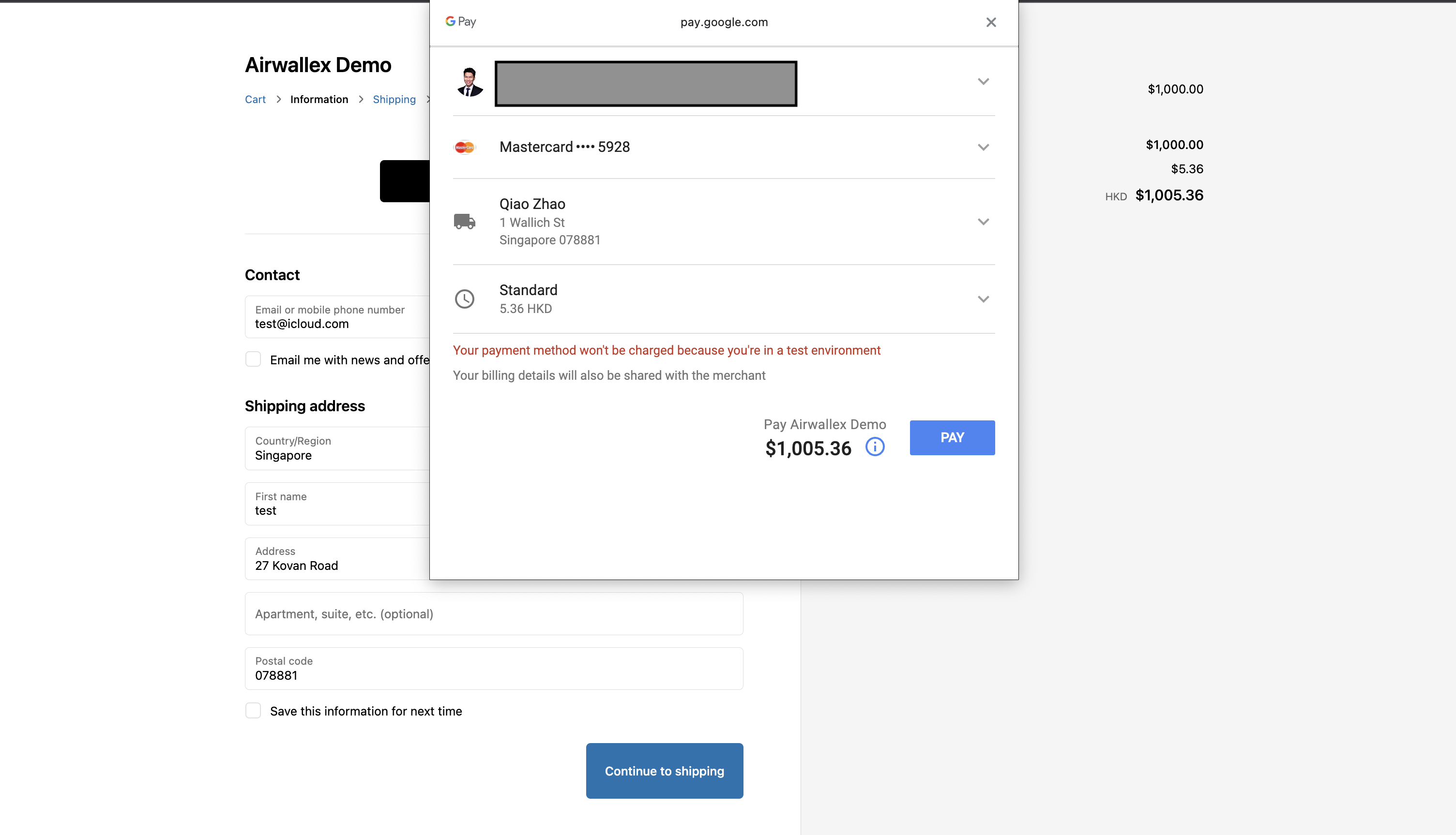 Google Pay Shopper Experience