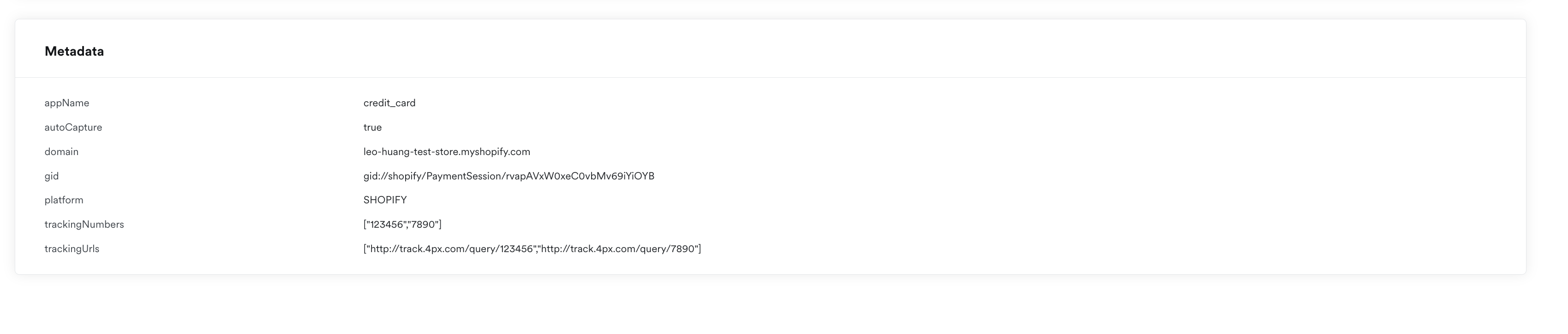 Shopify Meta Data Tracking