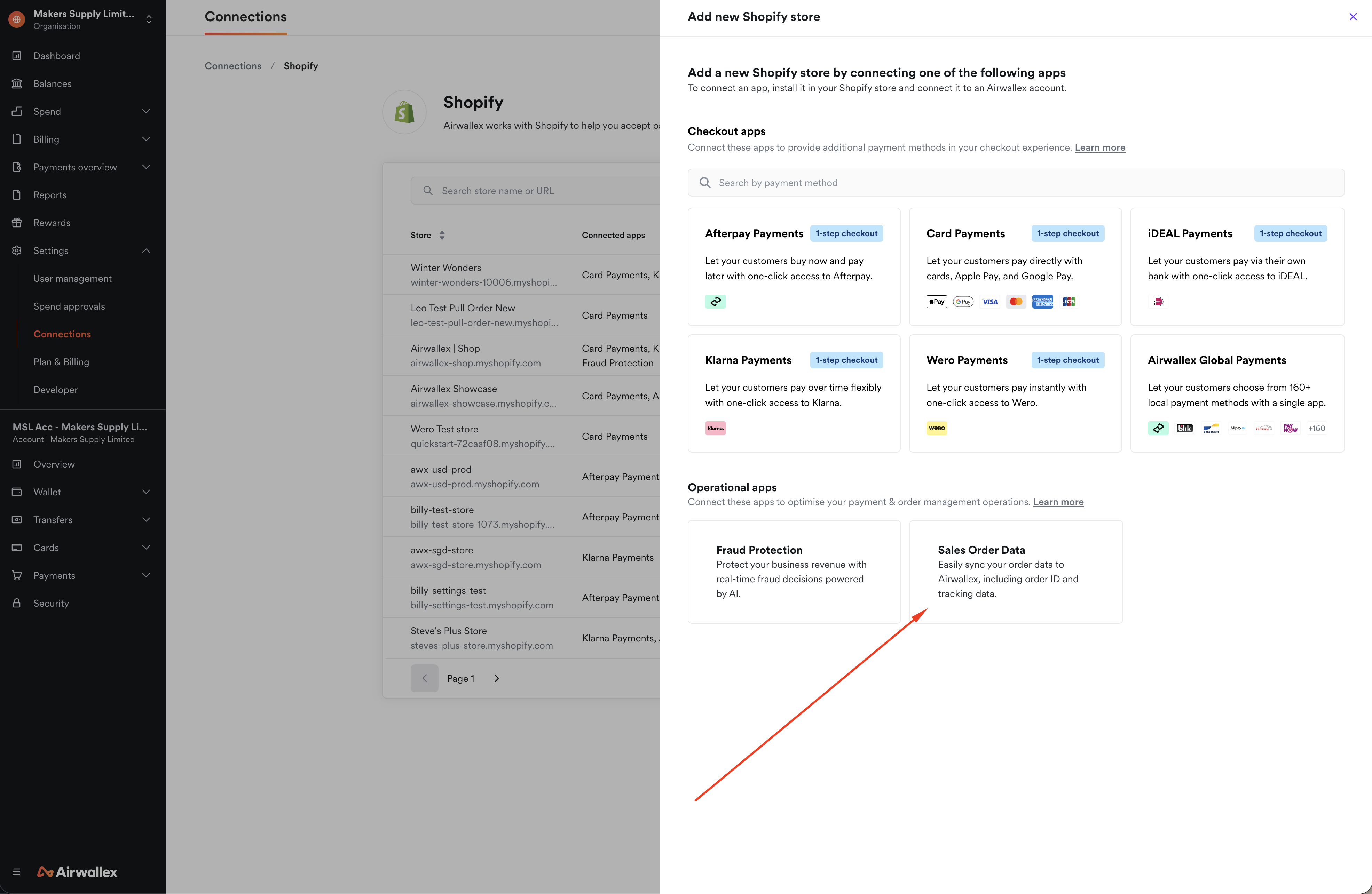Shopify Sales Order App Airwallex